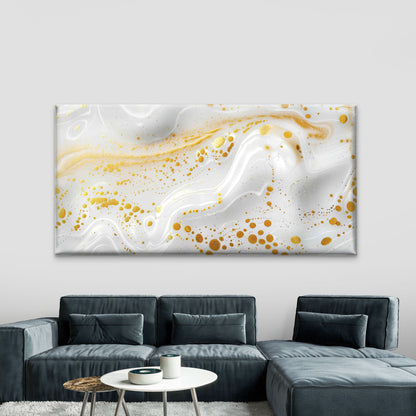Abstract Design White and Gold Wall Art Canvas Office Home Room Framed 120x60cm