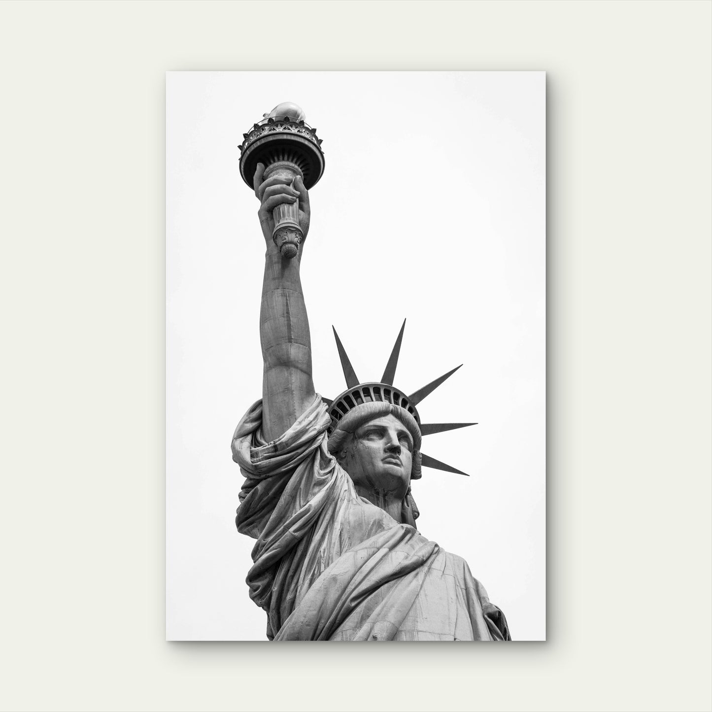 Detailed View Of The Statue Of Liberty 40x60cm Metal Print Ready to Hang