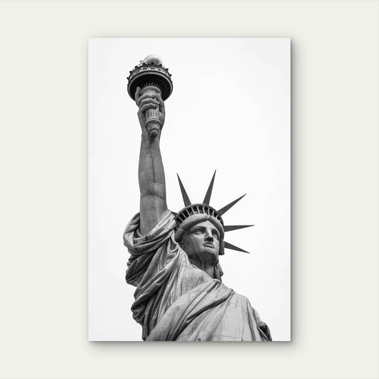 Detailed View Of The Statue Of Liberty 60x90cm Metal Print Ready to Hang