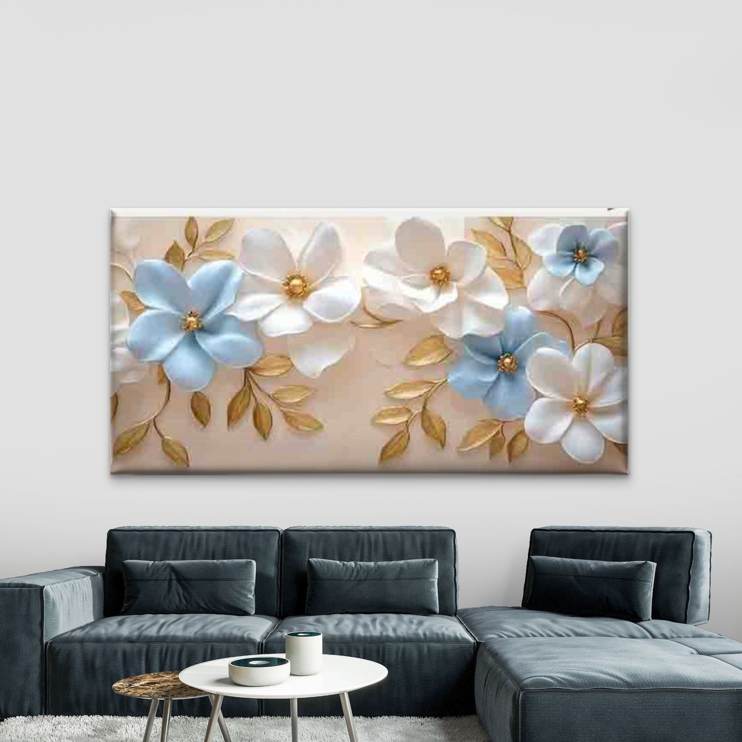 Modern Colorful Floral Wall Art Canvas Office Home Room Framed 120x60cm