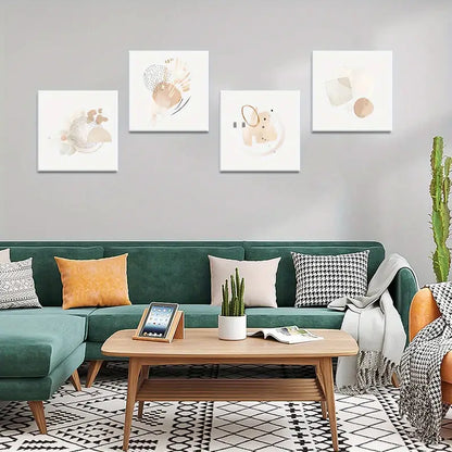 4pcs Geometry Canvas Print, Interleaved Overlap   Wall Art Canvas Framed