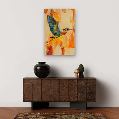Abstract Colorful Crane Wildlife Palette Art 40x60cm Metal Print Ready to Hang
