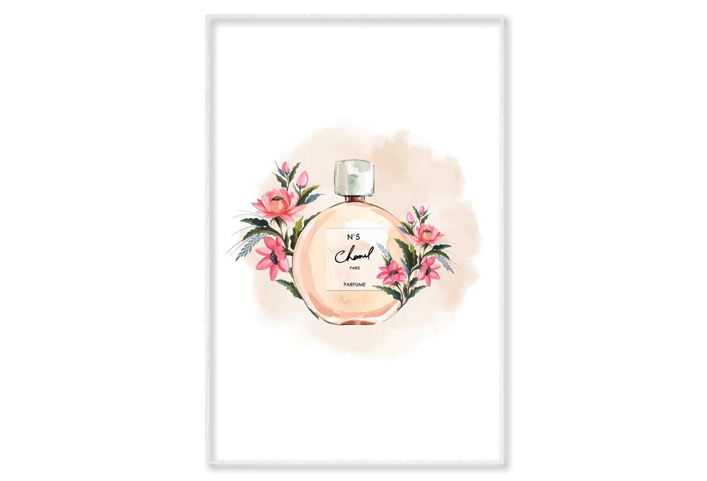 Light Pink Perfume Wall Art Limited Edition High Quality Print Canvas Box Framed White