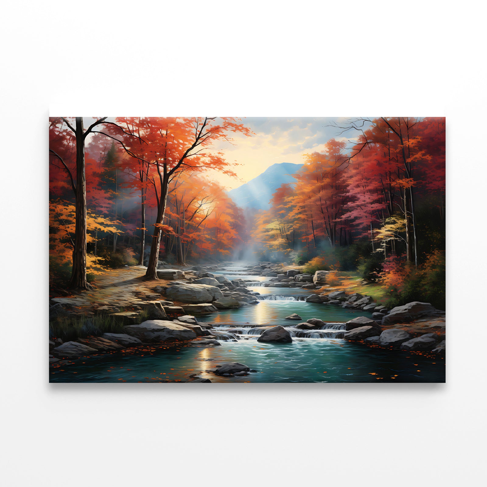 Waterfall in Autumn Forest Print 100% Australian Made - Bella Home Decor
