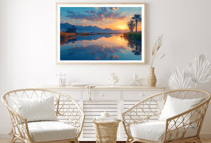 Sunrise over the Lake with Mountains Home Decor Premium Quality Poster Print Choose Your Sizes - Bella Home Decor