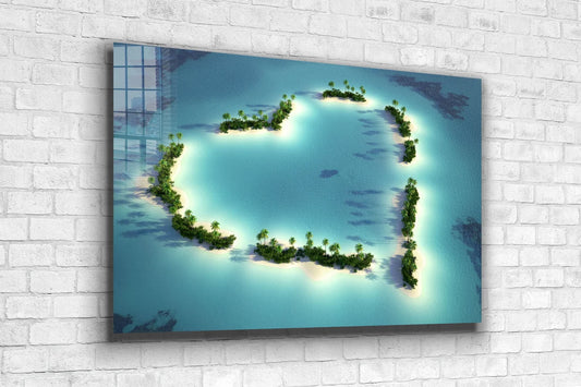 Heart Shape Island UV Direct Aluminum Print Australian Made Quality