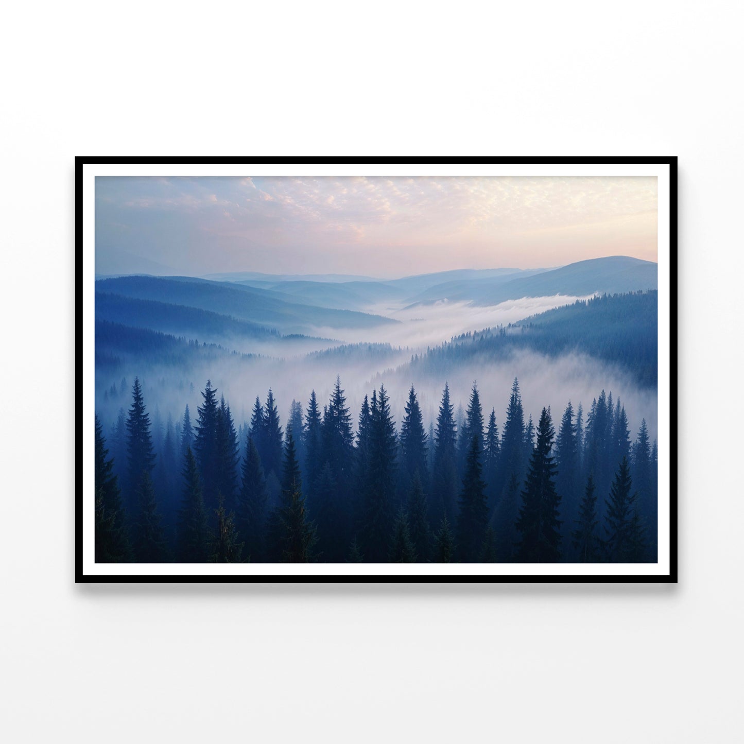Pine Trees Forest with Mountains Home Decor Premium Quality Poster Print Choose Your Sizes - Bella Home Decor