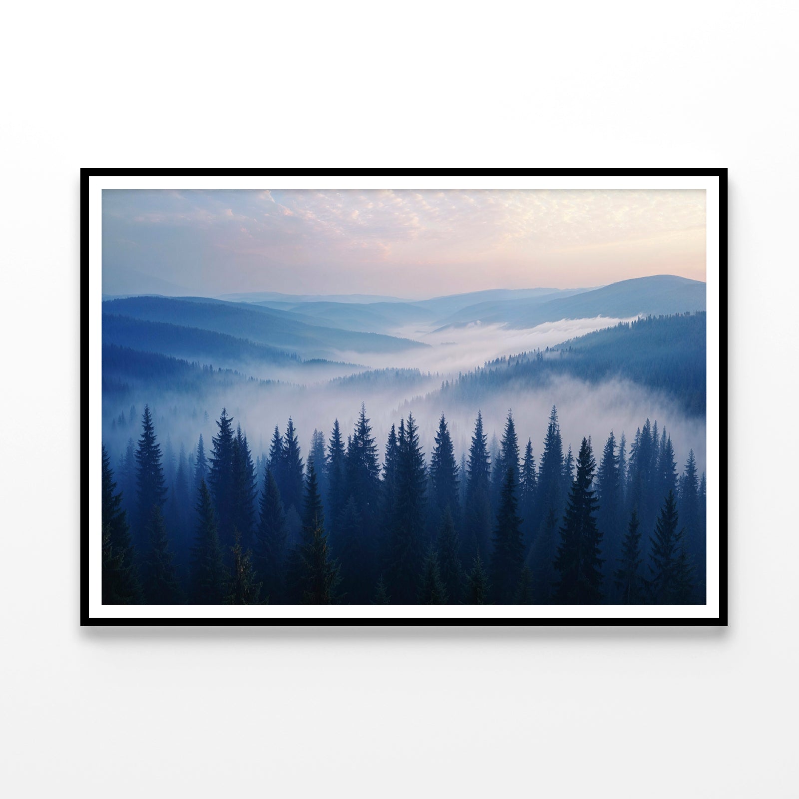 Pine Trees Forest with Mountains Home Decor Premium Quality Poster Print Choose Your Sizes - Bella Home Decor