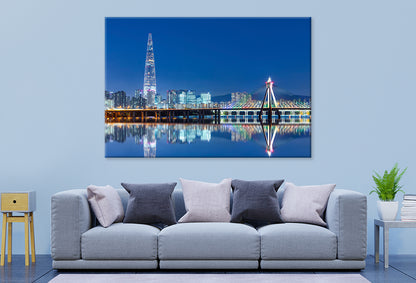 Seoul City at Twilight Han River Wall Art Decor 100% Australian Made - Bella Home Decor
