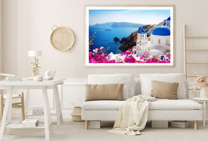 Bougainvillea in the Oia of Coast Home Decor Premium Quality Poster Print Choose Your Sizes - Bella Home Decor