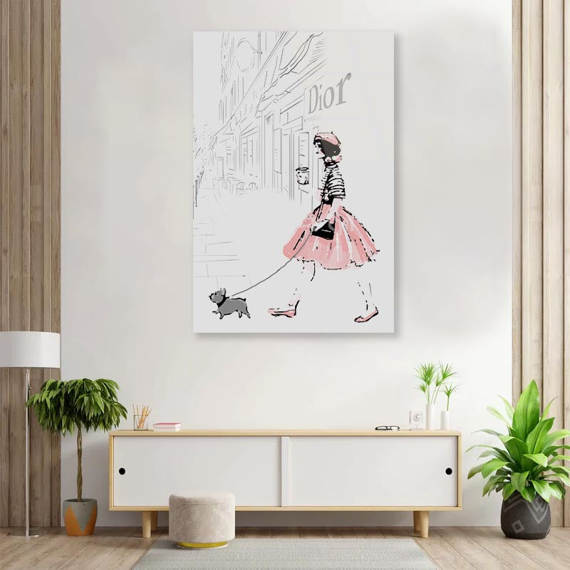 Girl With her Puppy 3D Design Acrylic Glass Print Tempered Glass Wall Art 100% Made in Australia Ready to Hang