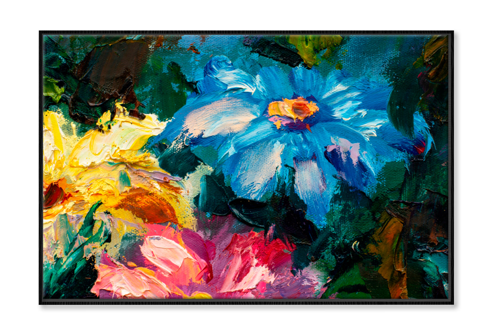 Flowers Monet Claude Impressionism Oil Painting Wall Art Limited Edition High Quality Print Canvas Box Framed Black