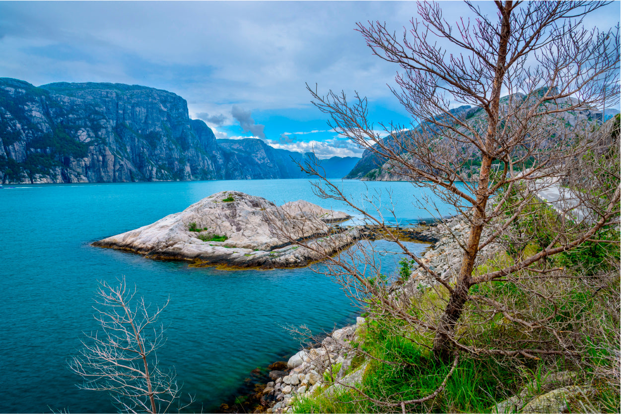 View to Lysefjord in Norway Home Decor Premium Quality Poster Print Choose Your Sizes