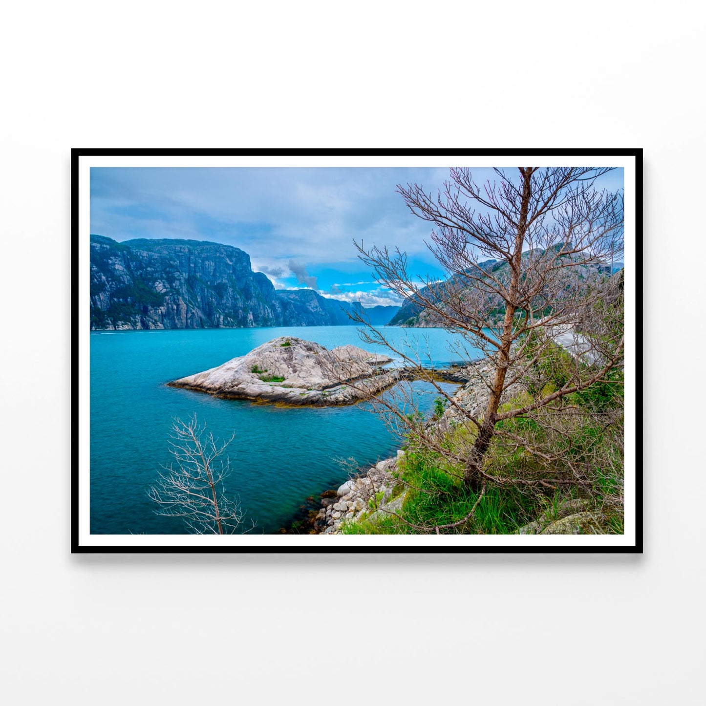 View to Lysefjord in Norway Home Decor Premium Quality Poster Print Choose Your Sizes