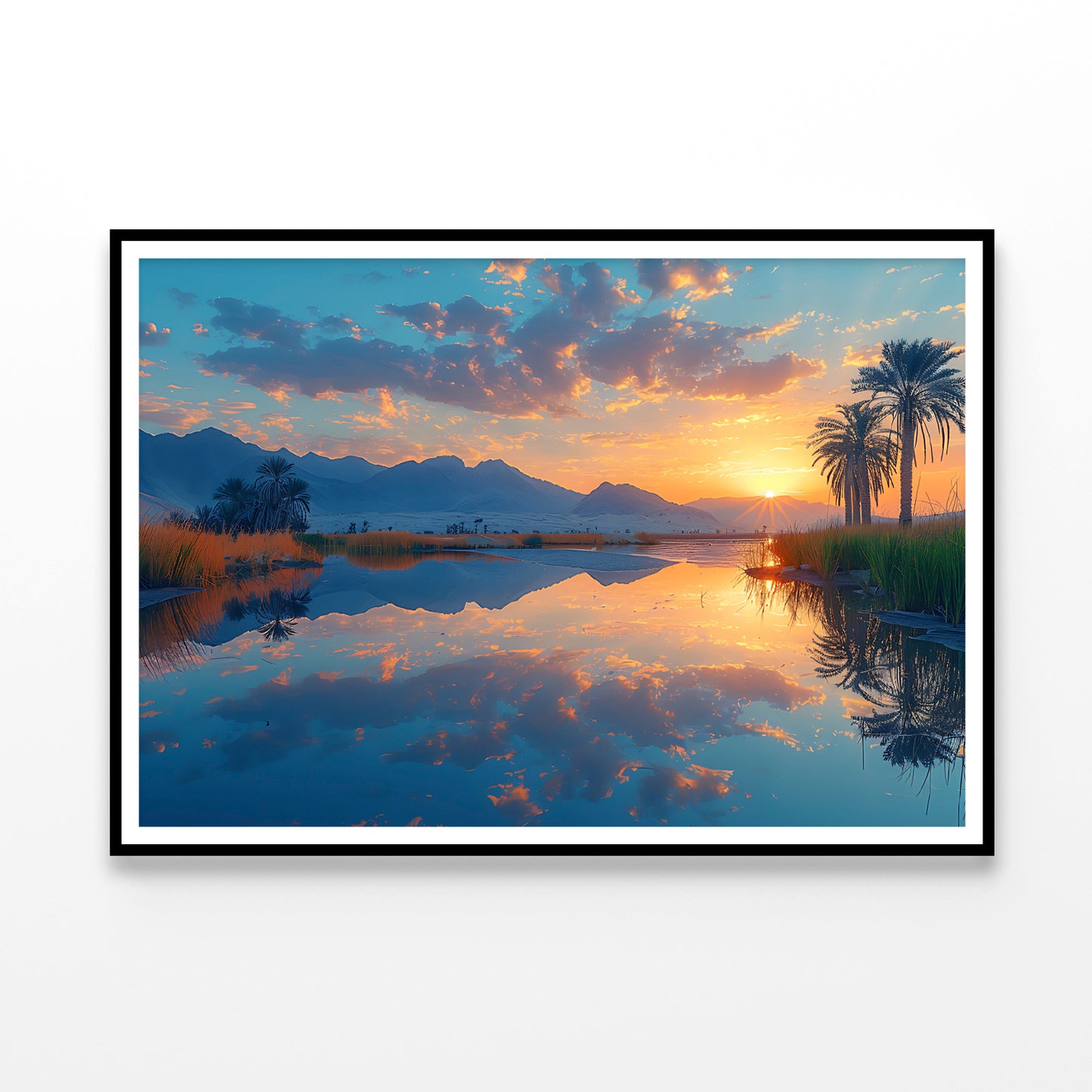 Sunrise over the Lake with Mountains Home Decor Premium Quality Poster Print Choose Your Sizes - Bella Home Decor