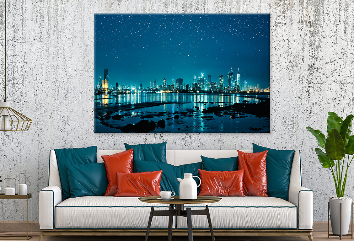 Mumbai City at Night Wall Art Decor 100% Australian Made