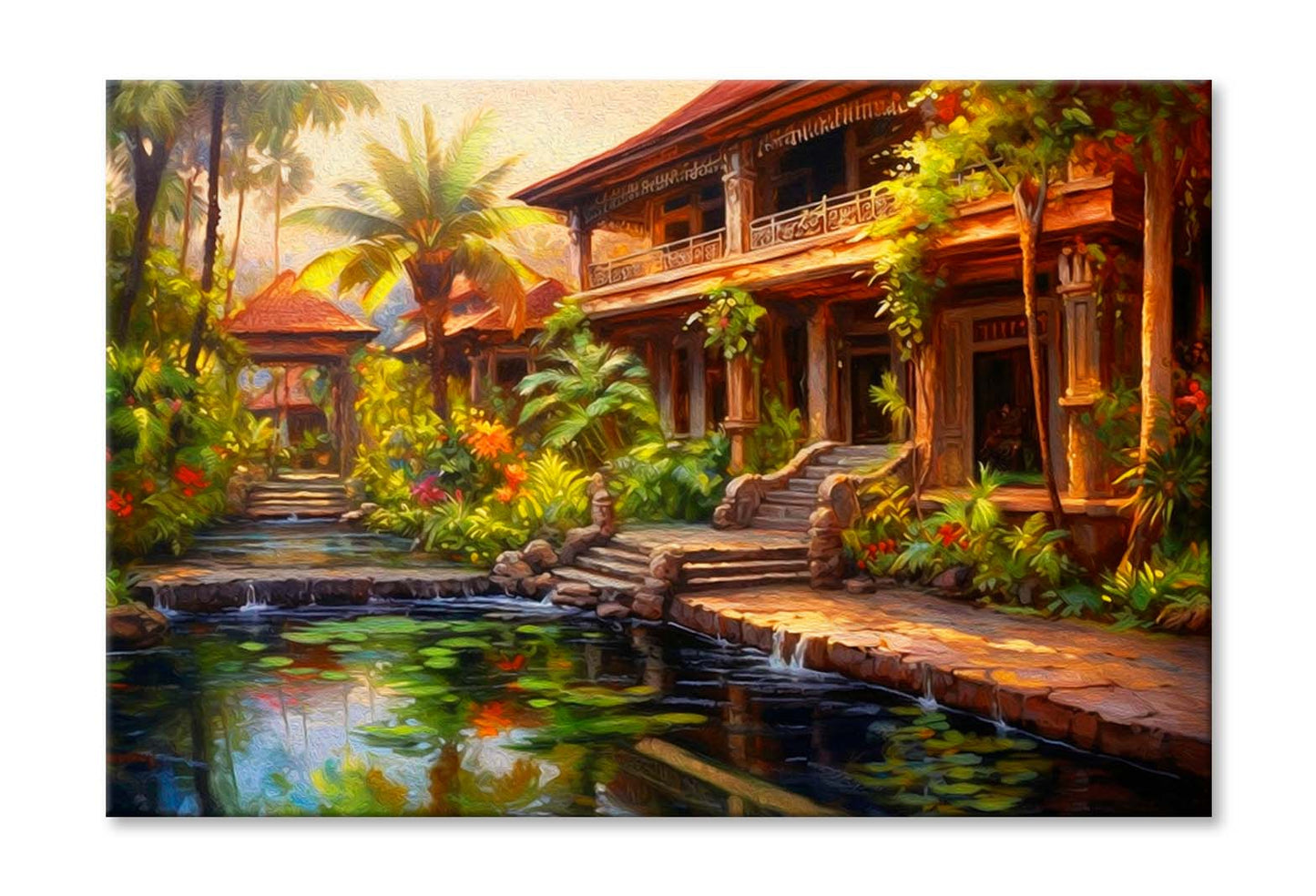 Garden With Villa Painting Wall Art Limited Edition High Quality Print