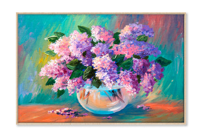 Spring Lilac In A Vase Art Work Oil Painting Limited Edition High Quality Print Canvas Box Framed Natural