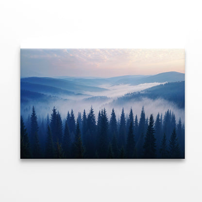 Pine Trees Forest with Mountains Print 100% Australian Made - Bella Home Decor