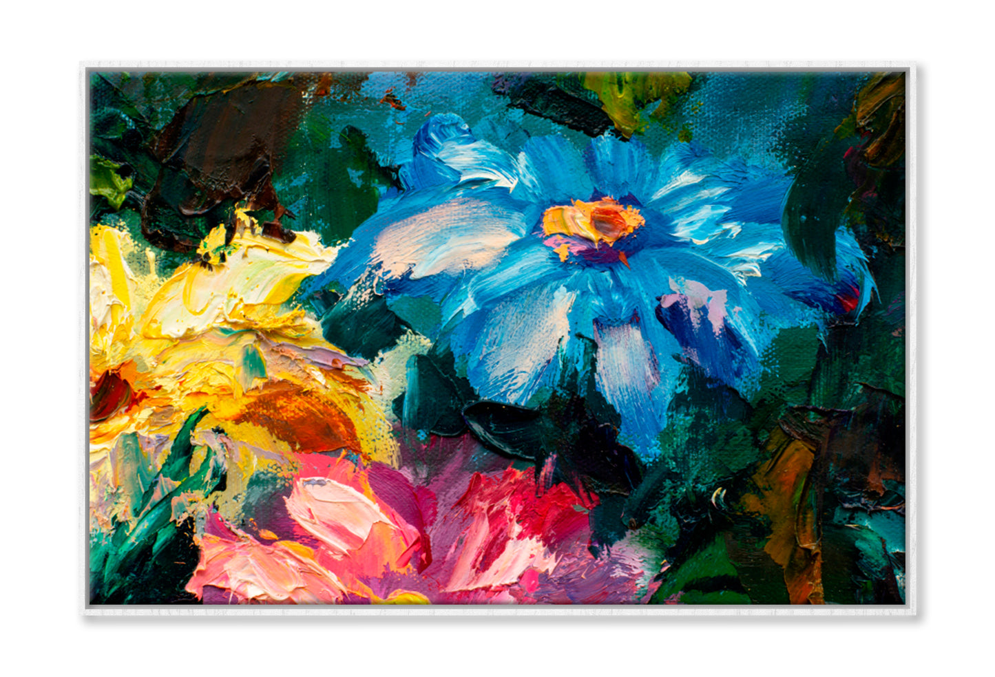 Flowers Monet Claude Impressionism Oil Painting Wall Art Limited Edition High Quality Print Canvas Box Framed White