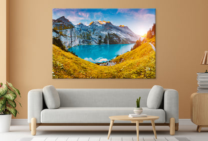 Lake Oeschinensee in Swiss Alps Wall Art Decor 100% Australian Made - Bella Home Decor