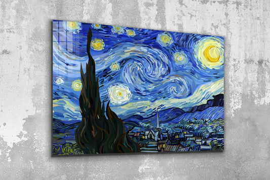 Van Gogh Starry Night UV Direct Aluminum Print Australian Made Quality