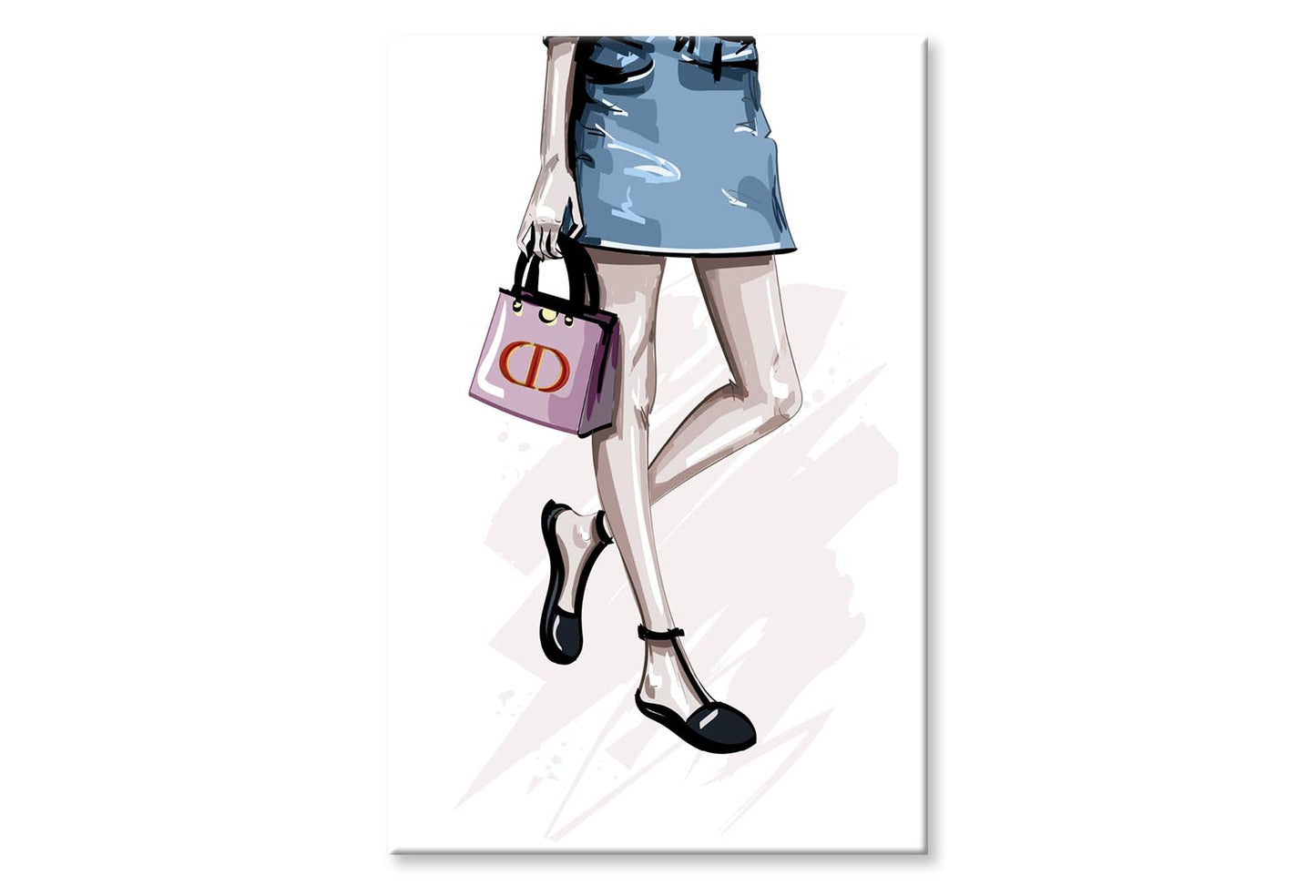 Stylish Pink Bag Fashion Art Wall Art Limited Edition High Quality Print Stretched Canvas None