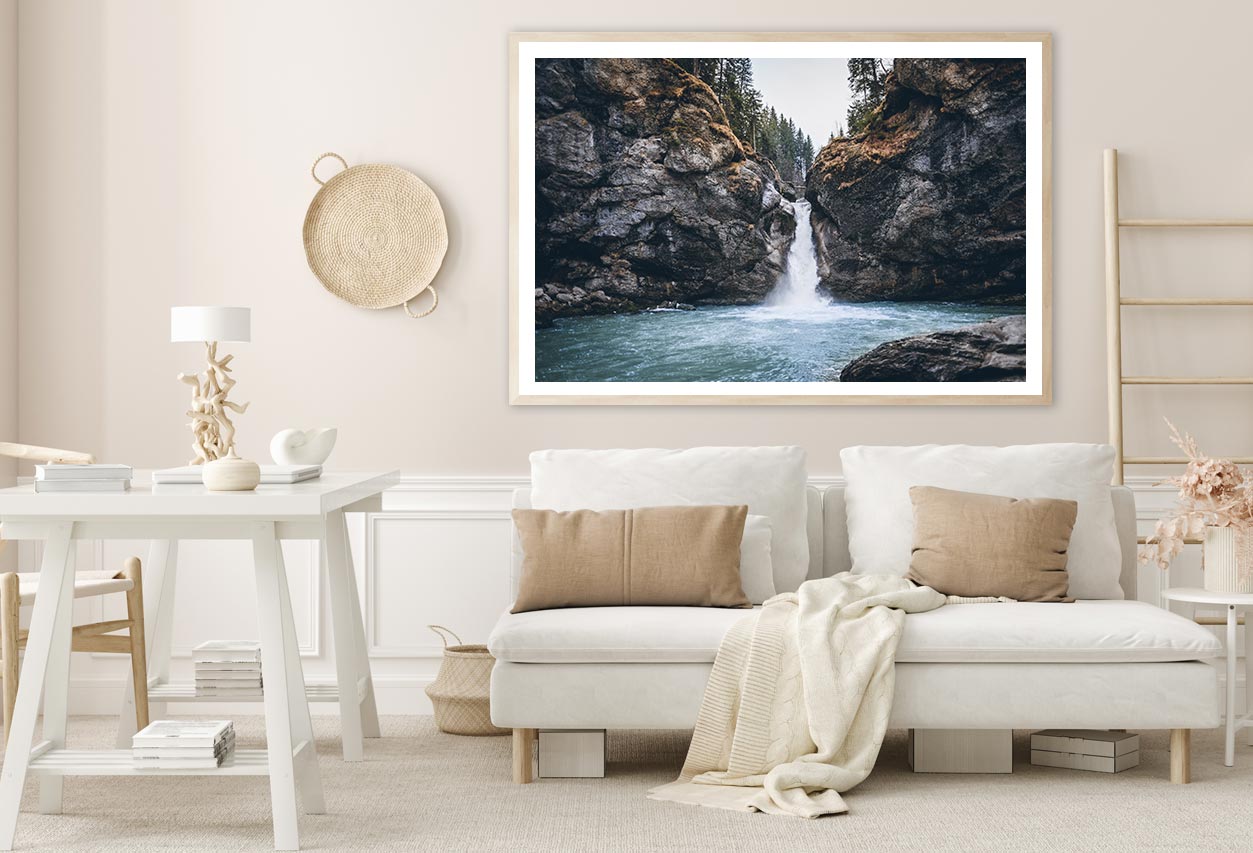 Forest In a Rocky Waterfall Home Decor Premium Quality Poster Print Choose Your Sizes