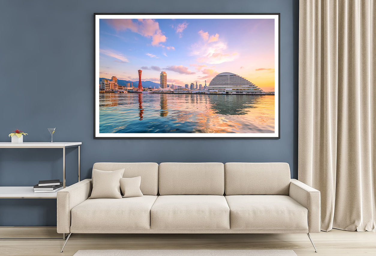 Kobe City in Morning with Sky Home Decor Premium Quality Poster Print Choose Your Sizes