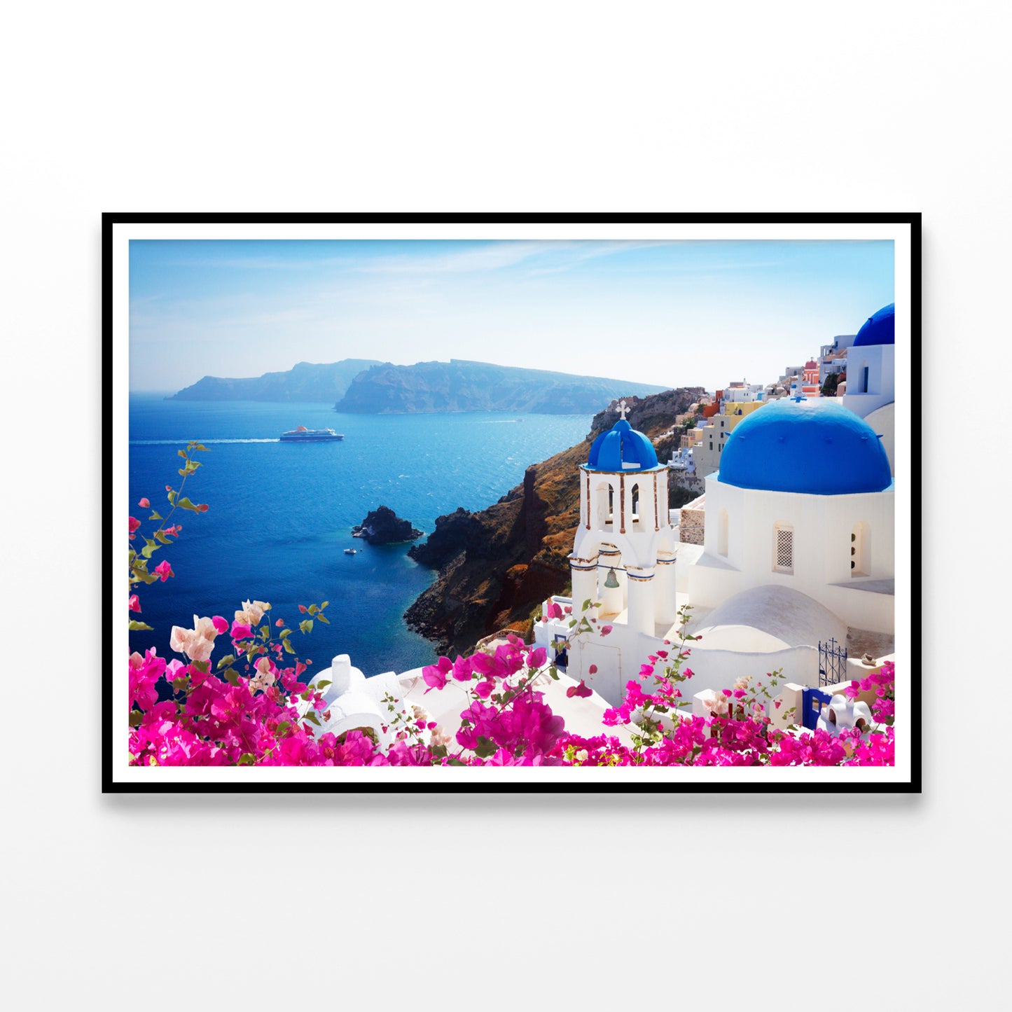 Bougainvillea in the Oia of Coast Home Decor Premium Quality Poster Print Choose Your Sizes - Bella Home Decor
