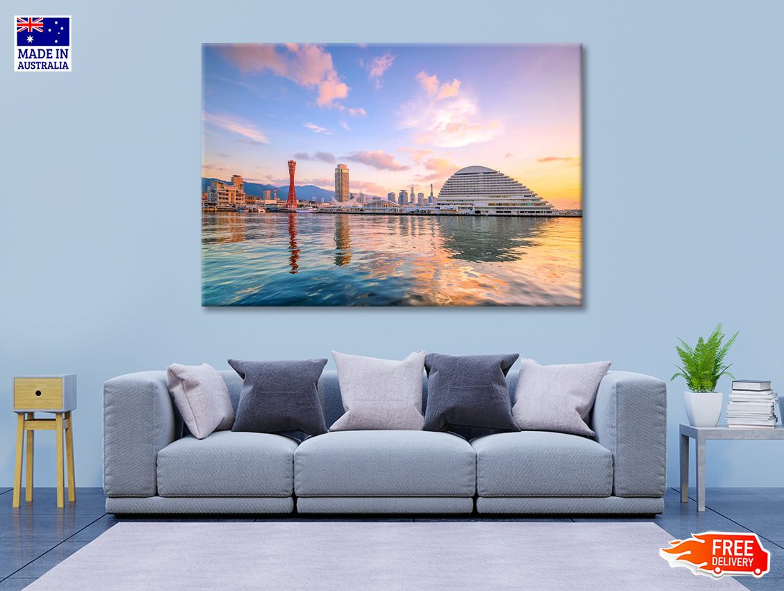 Kobe City in Morning with Sky Print 100% Australian Made - Bella Home Decor