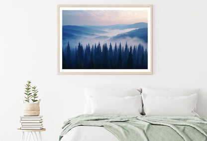 Pine Trees Forest with Mountains Home Decor Premium Quality Poster Print Choose Your Sizes - Bella Home Decor