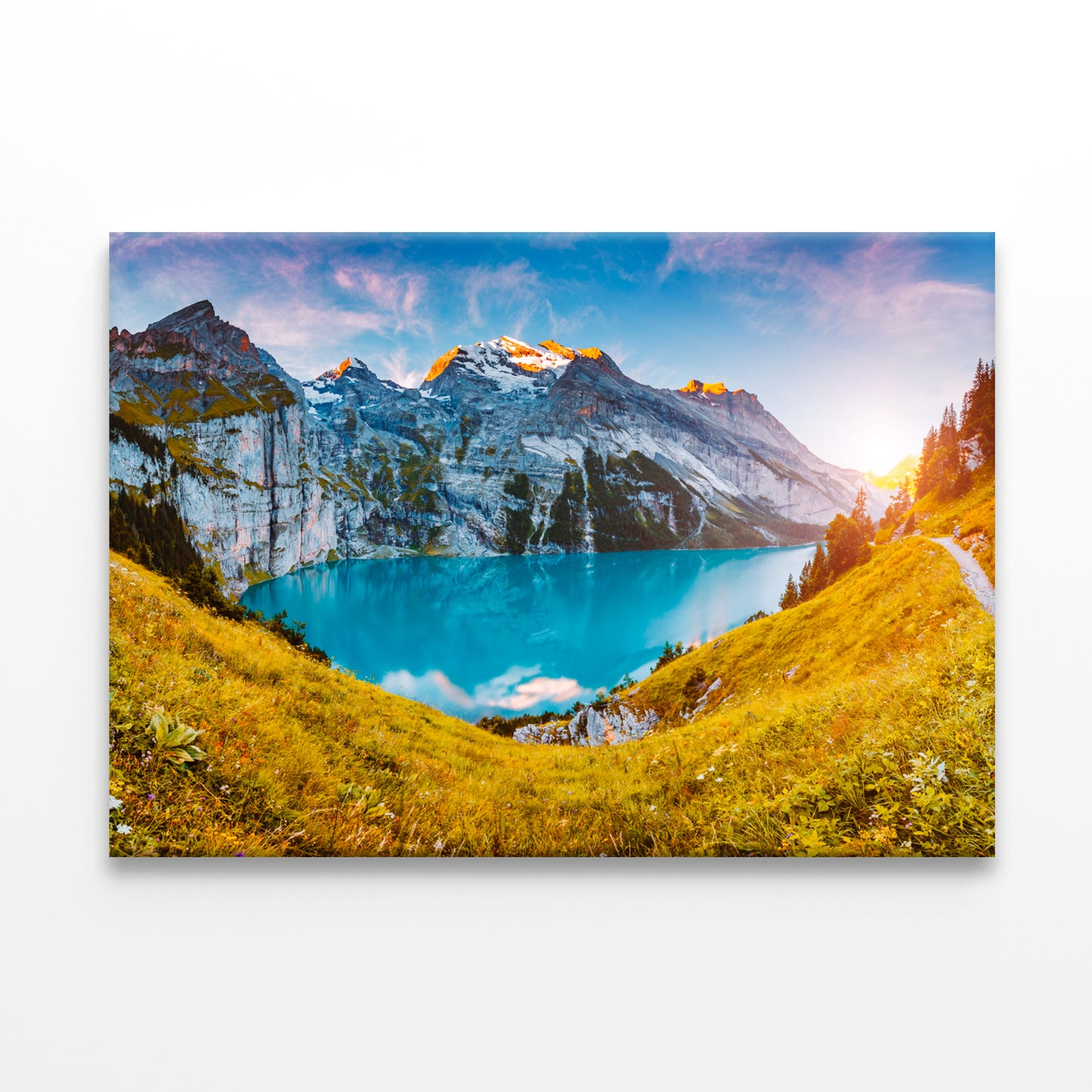 Lake Oeschinensee in Swiss Alps Wall Art Decor 100% Australian Made - Bella Home Decor