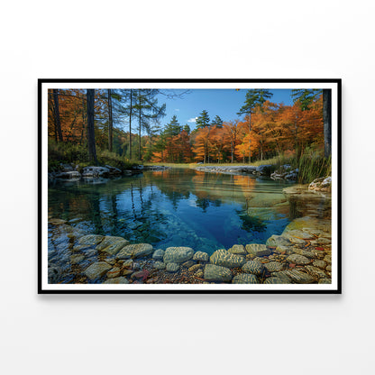 Autumn Trees Reflected In Water Home Decor Premium Quality Poster Print Choose Your Sizes