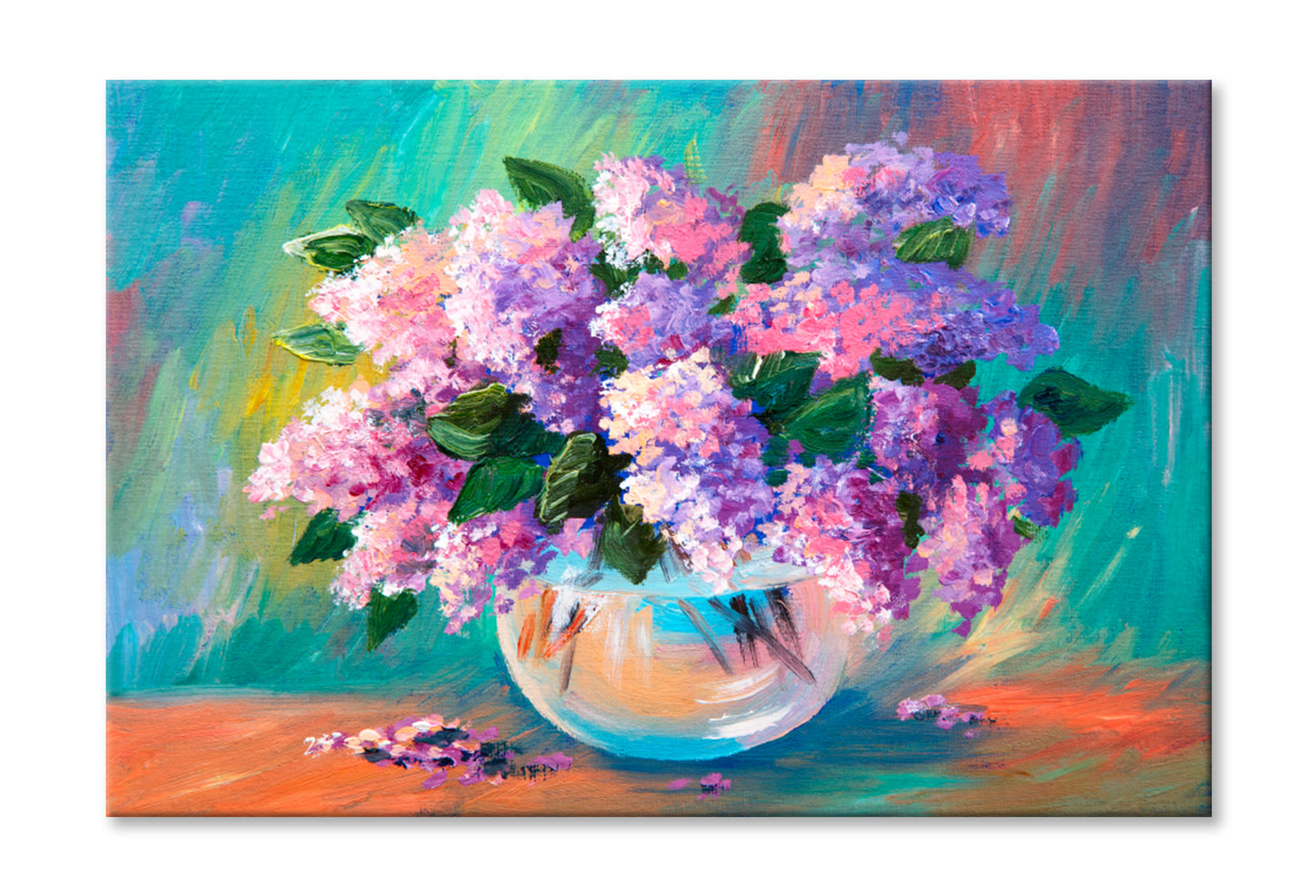 Spring Lilac In A Vase Art Work Oil Painting Limited Edition High Quality Print Stretched Canvas None