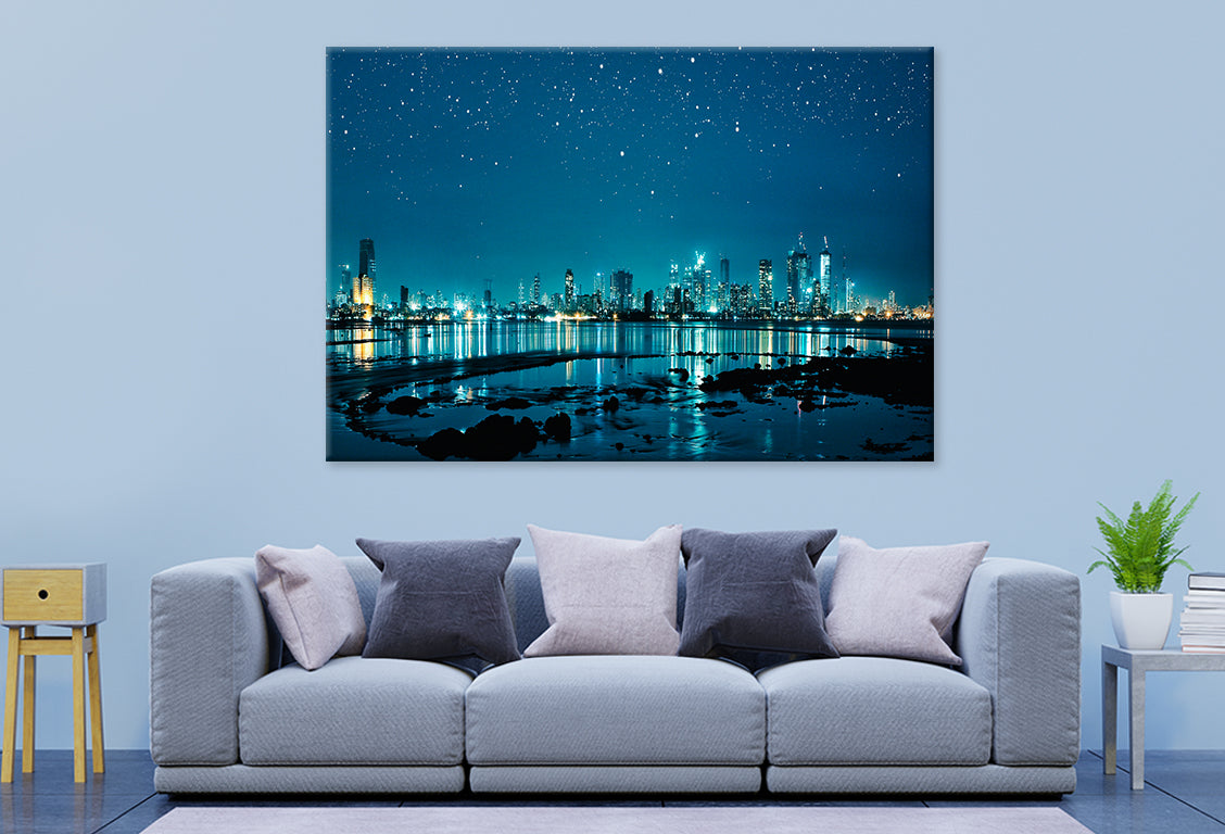 Mumbai City at Night Wall Art Decor 100% Australian Made