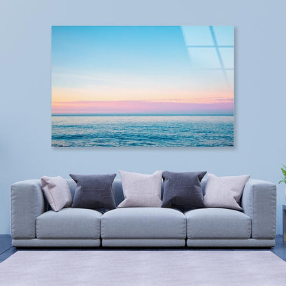 Calm Sea in Soft Morning Light Sicily Italy Europe Acrylic Glass Print Tempered Glass Wall Art 100% Made in Australia Ready to Hang