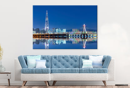 Seoul City at Twilight Han River Wall Art Decor 100% Australian Made - Bella Home Decor