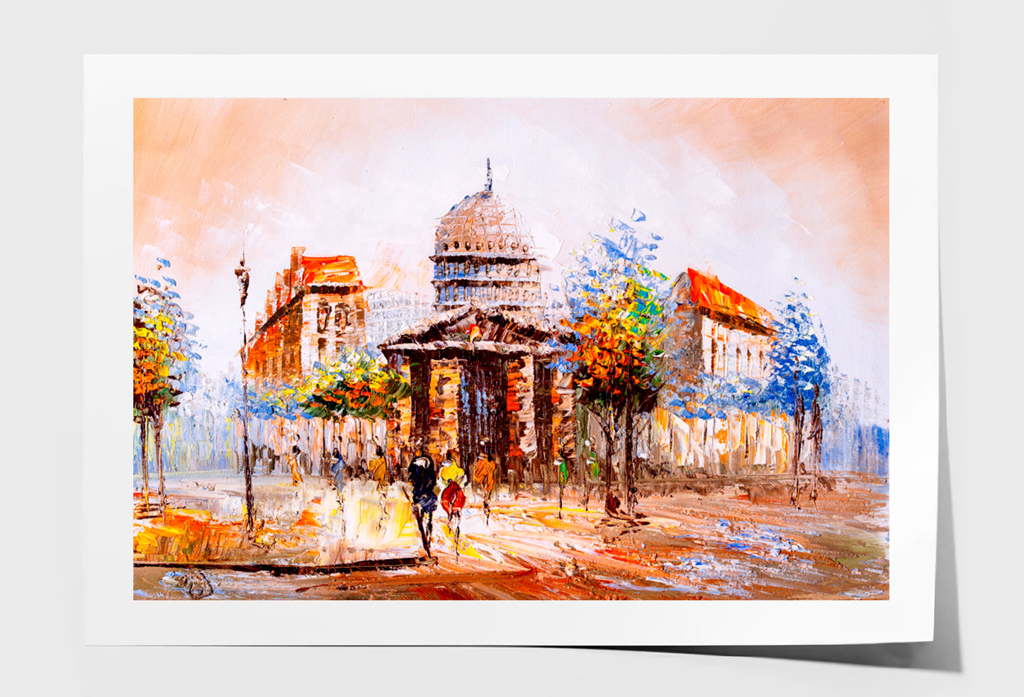 Street View of Paris Oil Painting Wall Art Limited Edition High Quality Print Unframed Roll Canvas None