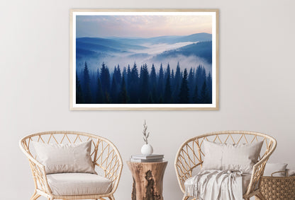 Pine Trees Forest with Mountains Home Decor Premium Quality Poster Print Choose Your Sizes - Bella Home Decor