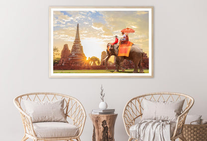 Elephant Tour Of the Ancient City in Sunrise Home Decor Premium Quality Poster Print Choose Your Sizes