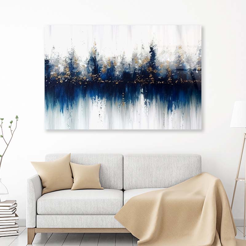 River Mountains Painting Acrylic Glass Print Tempered Glass Wall Art 100% Made in Australia Ready to Hang