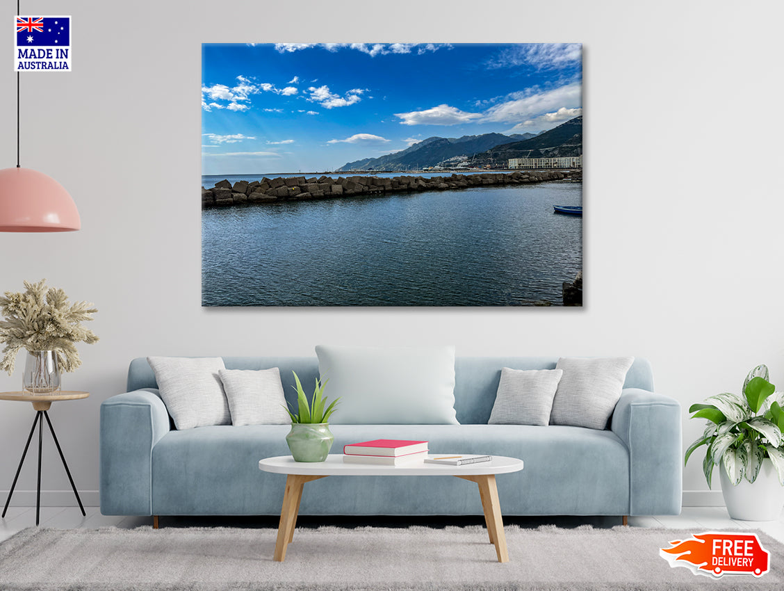 Beautiful Coast of Salerno Italy Alps Print 100% Australian Made - Bella Home Decor