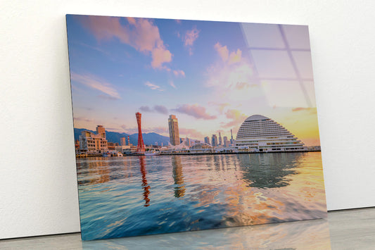 Kobe City in Morning with Sky Acrylic Glass Print Tempered Glass Wall Art 100% Made in Australia Ready to Hang - Bella Home Decor