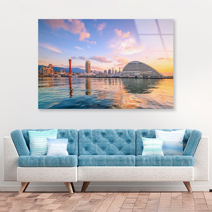 Kobe City in Morning with Sky Acrylic Glass Print Tempered Glass Wall Art 100% Made in Australia Ready to Hang - Bella Home Decor