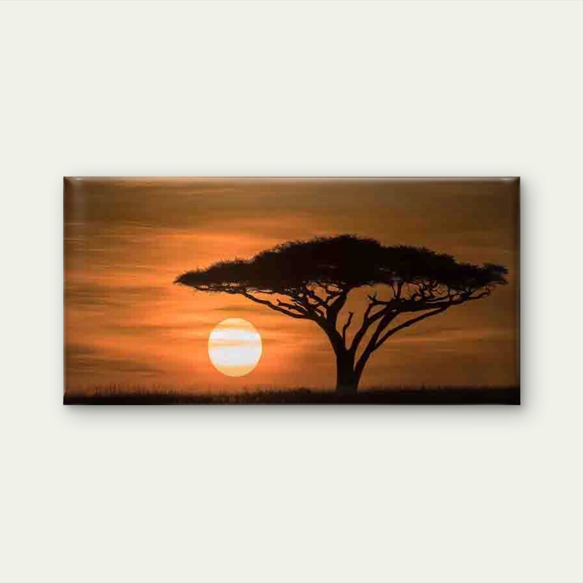 African Savanna Tree Landscape Wall Art Canvas Office Home Room Framed 120x60cm - Bella Home Decor