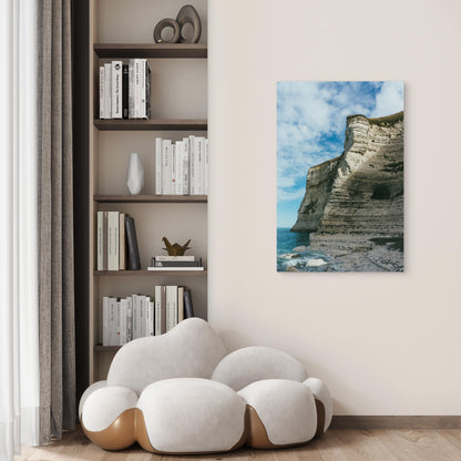 Rocky Cliff By Peaceful Sea Daytime 40x60cm Metal Print Ready to Hang