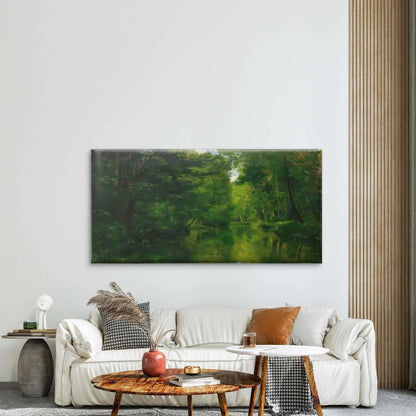 Forest River Landscape Wall Art Canvas Office Home Room Framed 120x60cm - Bella Home Decor
