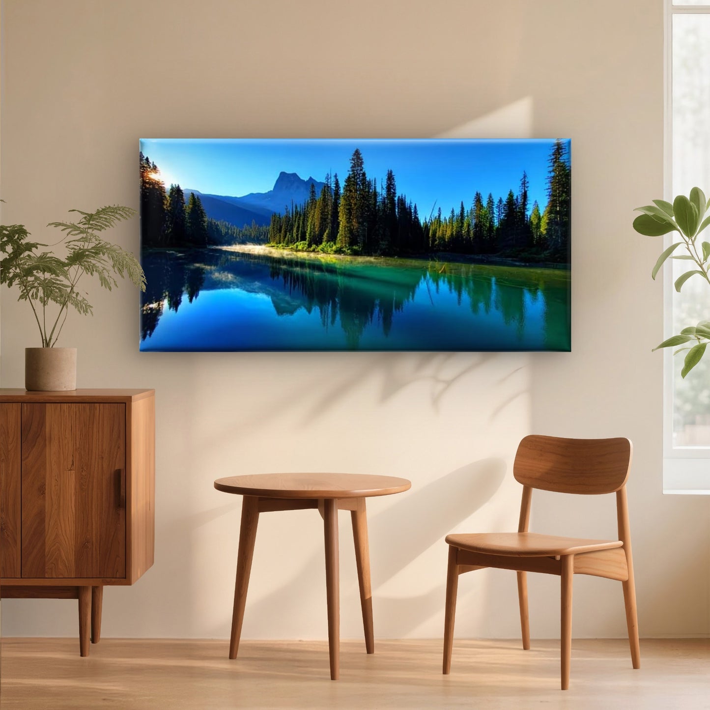 Canadian Mountains And Lakes Wall Art Canvas Office Home Room Framed 120x60cm - Bella Home Decor