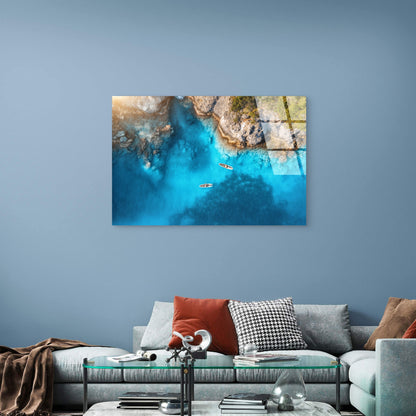 Aerial Drone Turquoise Ocean Acrylic Glass Printing Wall Art Australian Made Quality
